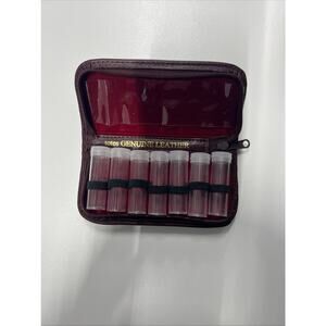 totes Burgundy Leather Travel Case with Clear Pocket